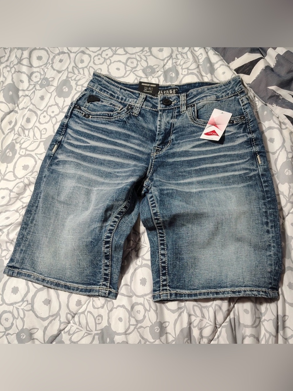 Salvage Men's Blue Washed Denim Shorts